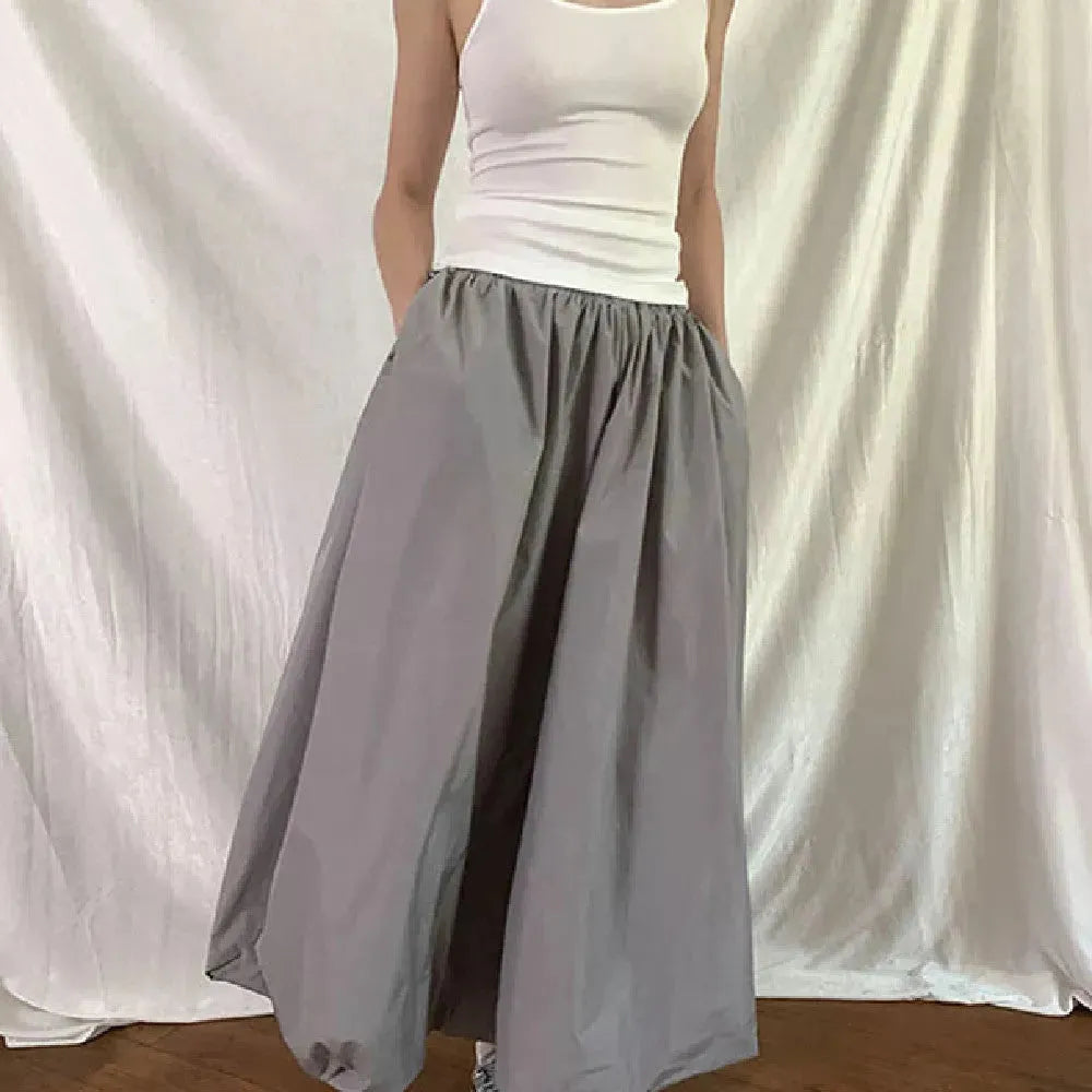 Women's All-match Simple Elegant Gathered Long Maxi Skirt - EX-STOCK CANADA