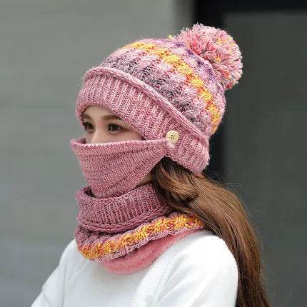 Fall Winter knitted Woolen Balaclava Beanie hat for women - EX-STOCK Canada