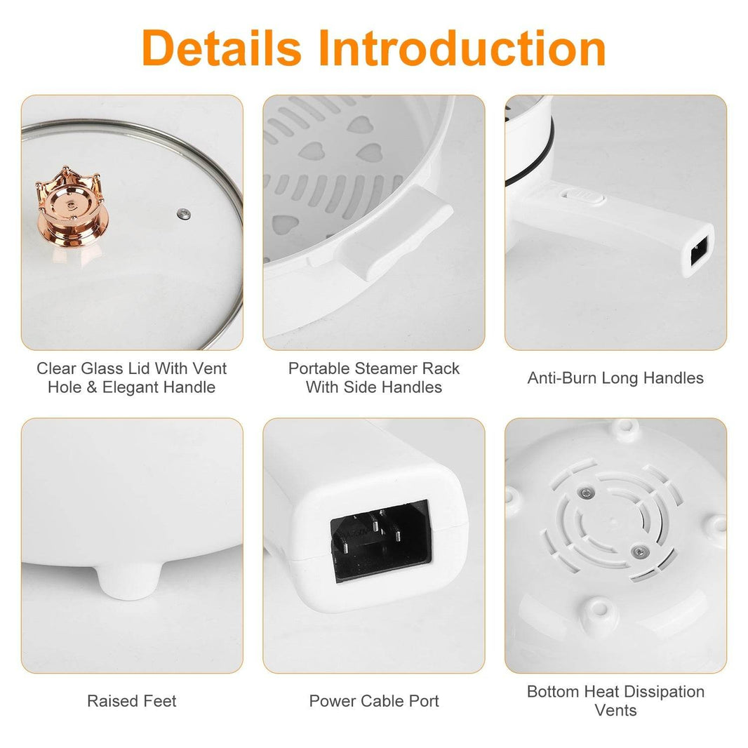 Electric Hot Pot Non-Stick Frying Pan Portable Rapid Noodles Cooker Electric Skillet - EX-STOCK Canada