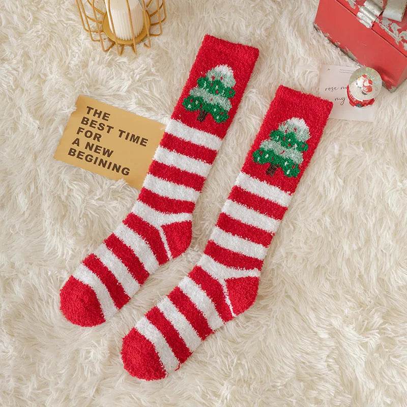 Coral Fleece Stockings Cartoon Thermal Christmas Room Socks - EX-STOCK Canada