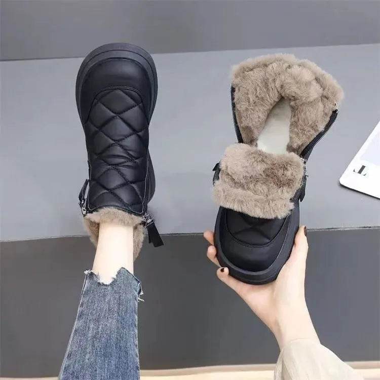 Snow Boots For Women Winter New Fleece-lined Thickened Northeast China Cotton Shoes Waterproof Non-slip Warm - EX-STOCK Canada
