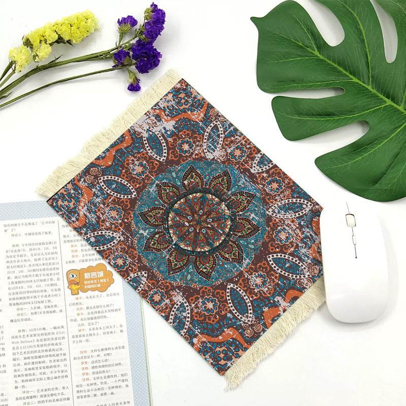 Office mouse pad, Suede fringe mouse pad Hot rubber Bohemian style - EX-STOCK Canada