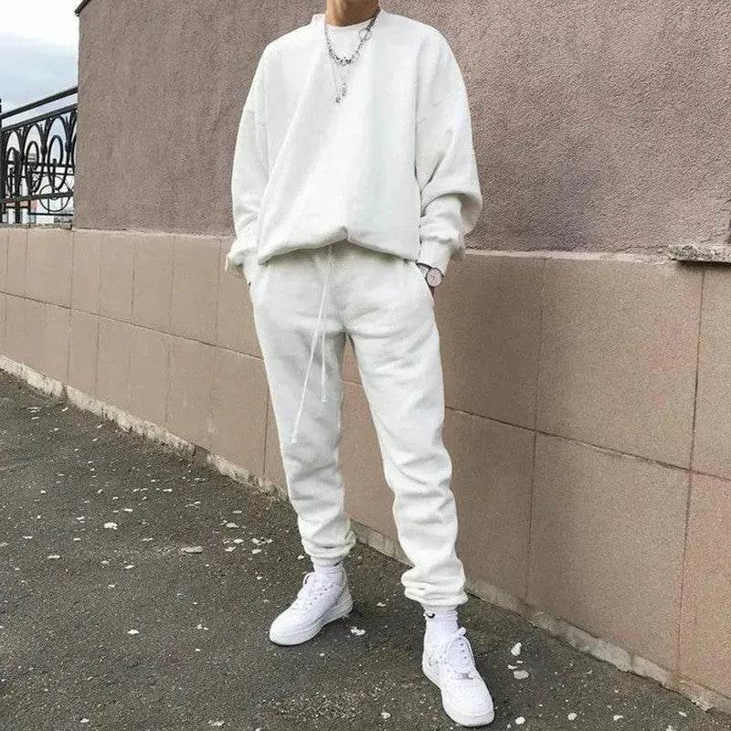 Autumn Winter street fashion Plain Crew neck Sweatsuit for men - EX-STOCK Canada