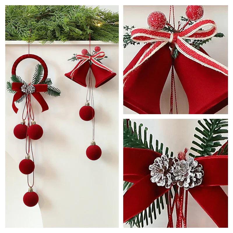 Décorations suspendues pour sapin de Noël dans des vitrines exquises, ornements, décoration d'ambiance pour fête de festival, accessoires, cloches de NoëlEX-STOCK Canada