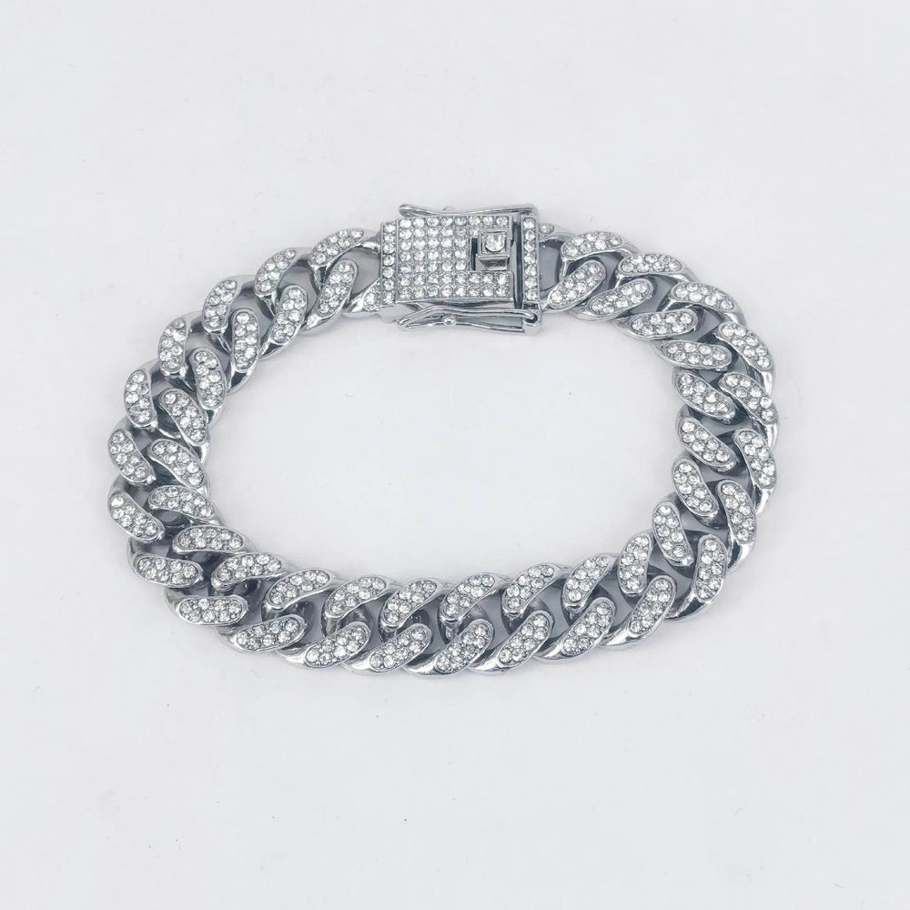 Alloy Line Cuban Link Chain Diamond Bracelet - EX-STOCK Canada