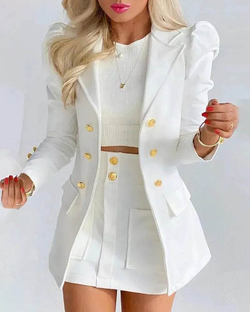 Women Slim fitted Formal Fashion Short Skirt suit co ord skirt set for women - EX-STOCK Canada