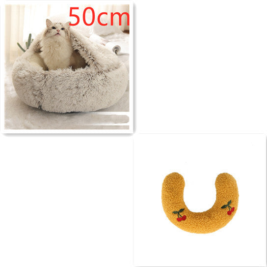 2 In 1 Dog And Cat Bed Pet Winter Bed Round Plush Warm Bed House Soft Long Plush Pets Bed Pet Products EX-STOCK Canada