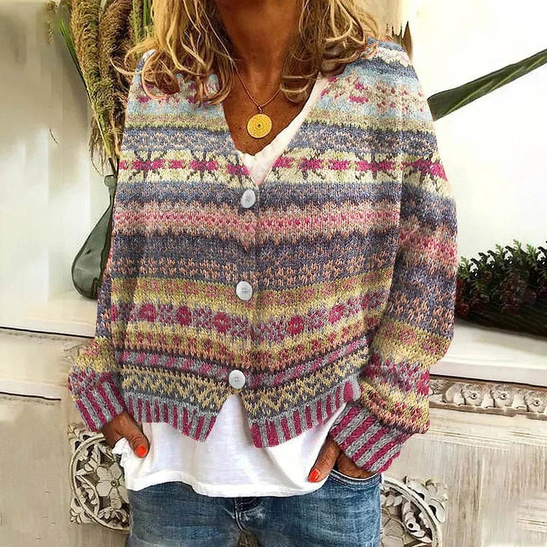 New Christmas Abstract Printing Casual Cloak Coat Cardigan Sweater - EX-STOCK Canada