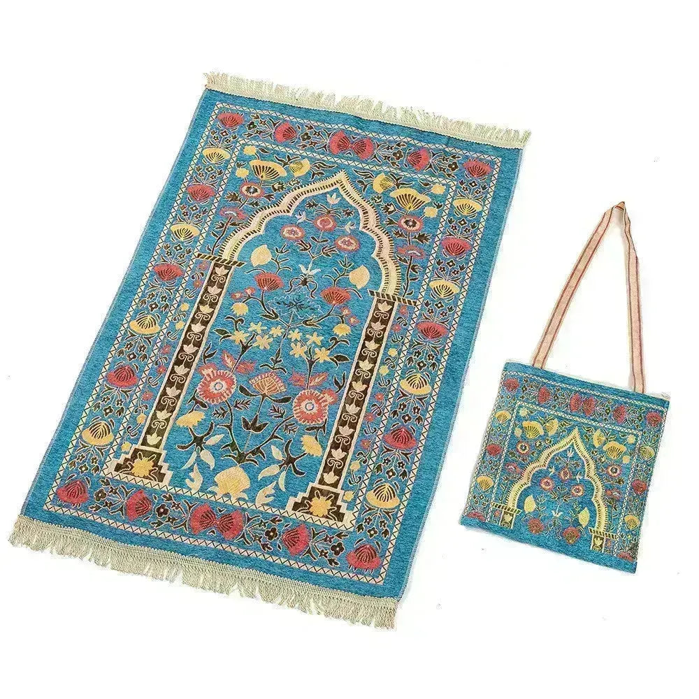 Modello con coperta avvolgente Medio Oriente Arabcarpet e tote Bag Ramadan Arabprayer Mat Turkish Prayer Mat