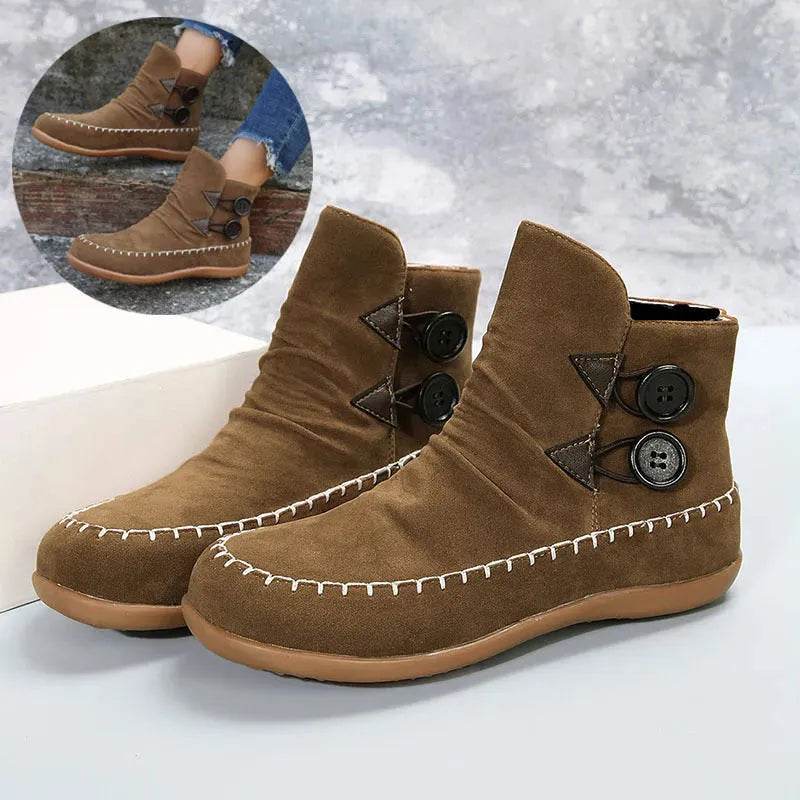 Button Design Ankle Boots For Women Autumn And Winter - EX-STOCK Canada