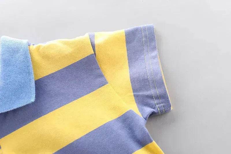 Boys' Summer Short Sleeve Korean Style Lapel Polo Shirt and Short Pant Two piece for boys - EX-STOCK Canada