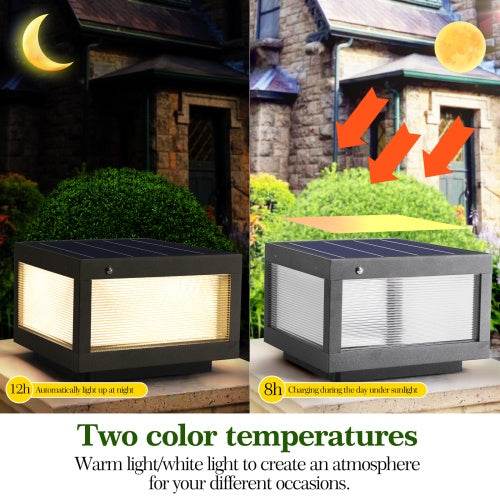 Solar Wall Light With Dimmable LED-2 Package Landscape Pathway Lighting - EX-STOCK Canada