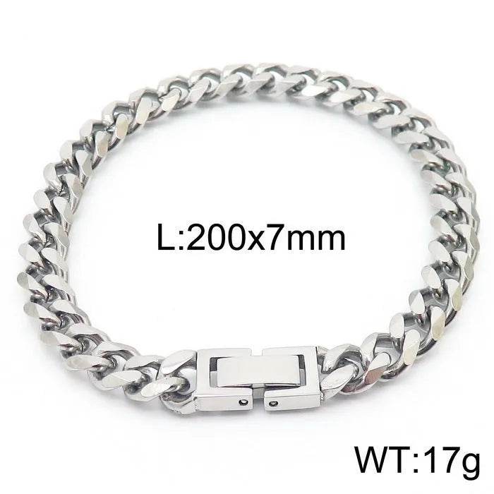 Cuban Link Chain Trimming Chain Jewelry Buckle Titanium Steel Bracelet - EX-STOCK Canada