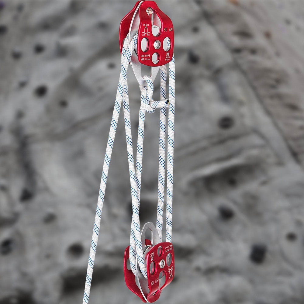 Twin Sheave Block And Tackle 1 2 X 200Ft Twin Sheave Block With Braid Rope 30-35KN 6600-7705LBS Double Pulley Rigging - EX-STOCK Canada