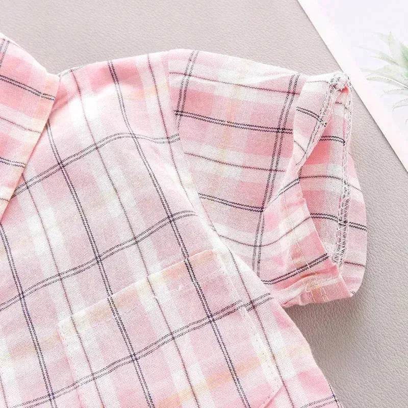 Children's Striped Shirt Denim Shorts Two-piece Set - EX-STOCK Canada