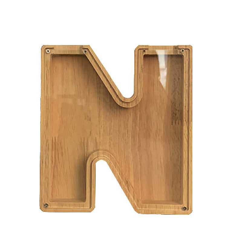 Wooden letter 'N' on a white background