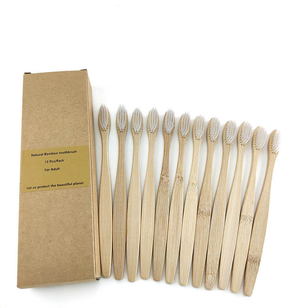 Eco friendly 12 Bamboo toothbrushes - EX-STOCK Canada