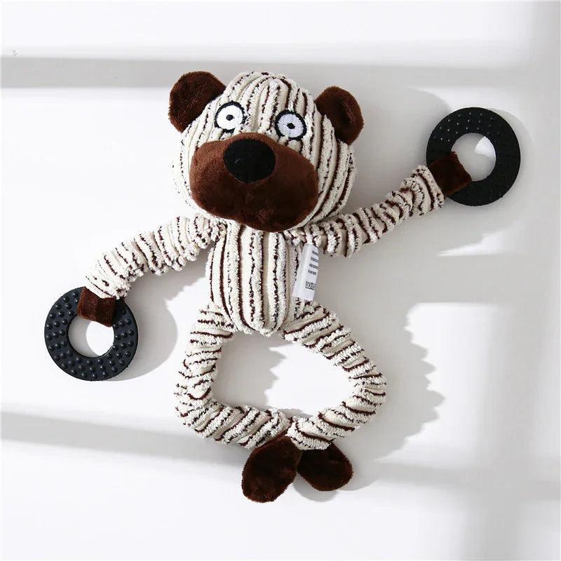Pet Toy Donkey Shape Corduroy Chew Toy For Dogs Puppy Squeaker Squeaky Plush Bone Molar Dog Toy Pet Training Dog EX-STOCK Canada