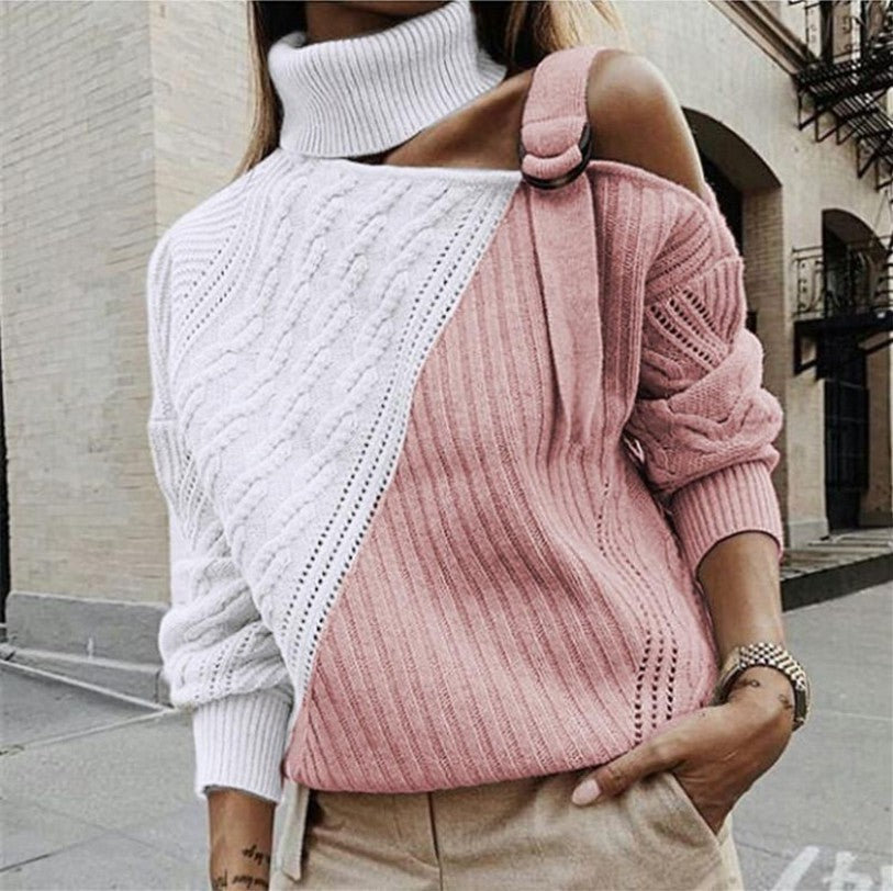 Winter women sweater leopard stitching sweater | EX-STOCK product gallery photo 7