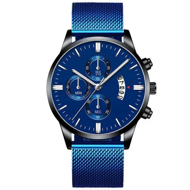 Mens Business Luxury Watches For Men Mesh Band Quartz Watch EX-STOCK Canada