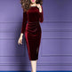 Velvet Married Daughter Wedding Dinner Evening Gown Female Hi Mother-in-law  Mother Dress EX-STOCK Canada