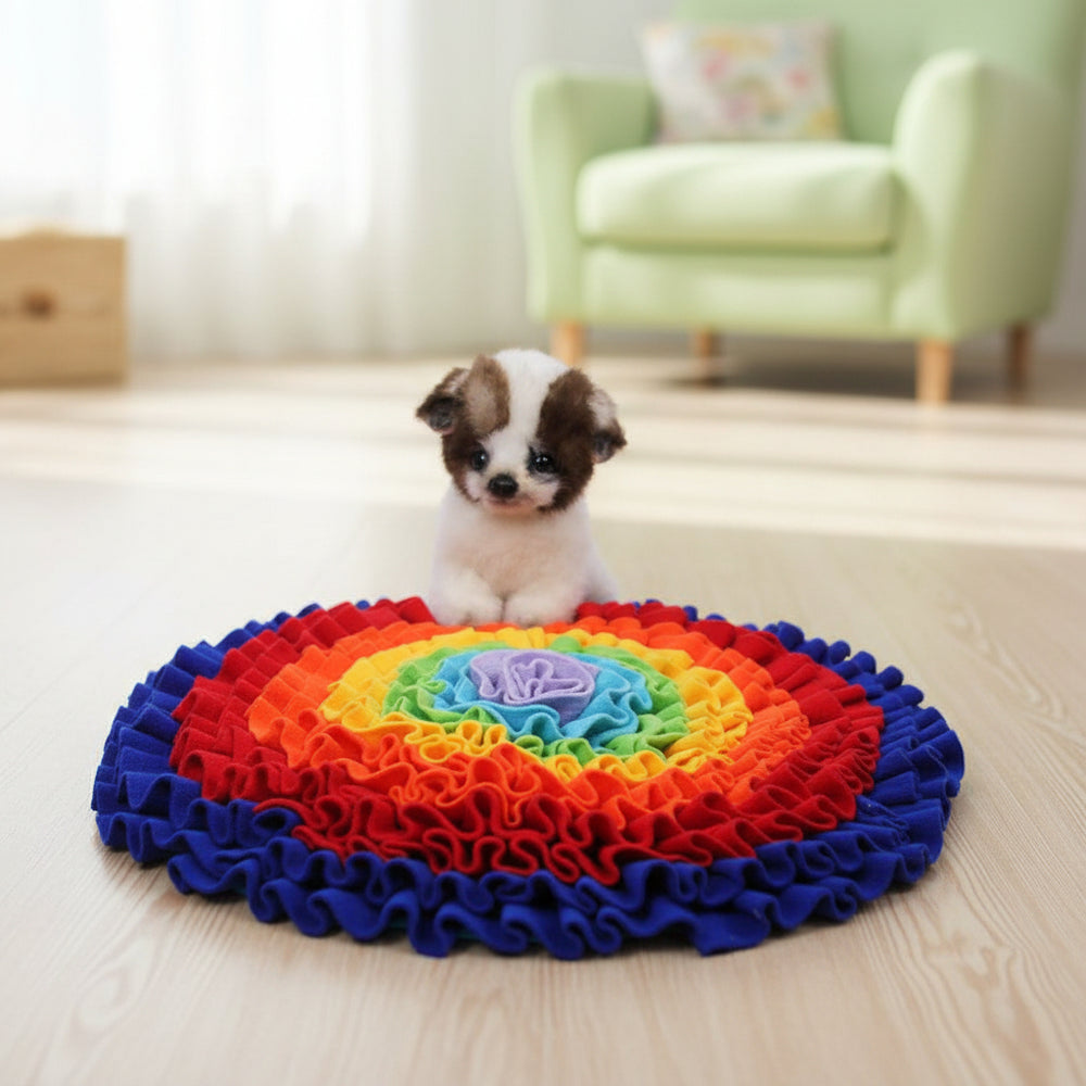 Tapis de Reniflement pour Chien de Compagnie, Entraînement du Nez, Tapis à Renifler, Jouet Puzzle pour Chien, Bol de Nourriture à Débit Lent, Distributeur de Nourriture, Tapis Lavable pour Chiens