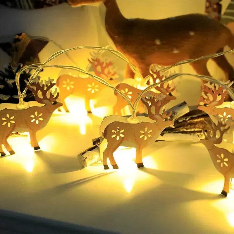 Christmas LED Light String Santa Claus Elk Snowman Xmas Ornament String Light Christmas Decorations New Year Navidad Gift - EX-STOCK Canada