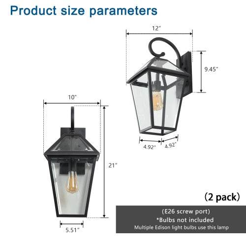 Modern Outdoor Waterproof Wall Lights fixture Support Many Types Of Bulb-2 Packs - EX-STOCK Canada