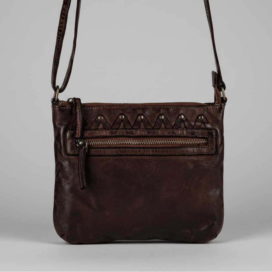 Bolso cruzado de cuero MET V Stitch