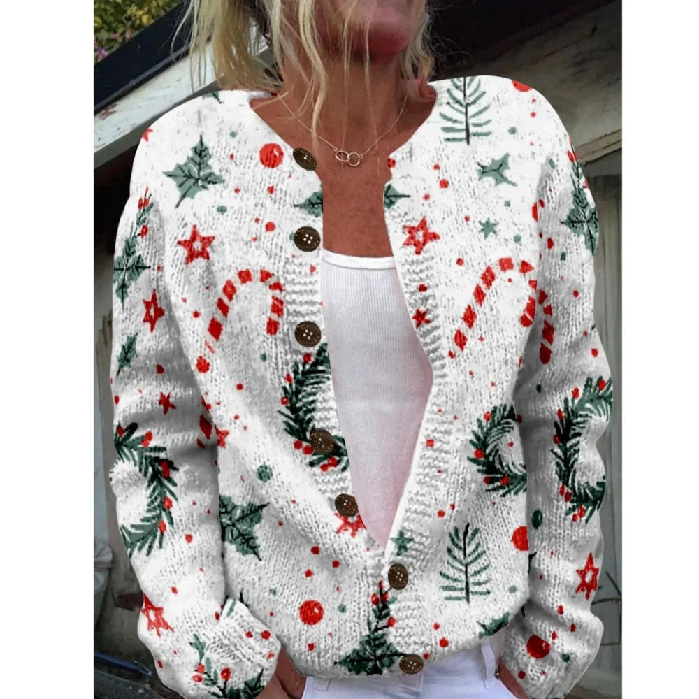 Maglione a Girocollo con Bottoni Natalizi Cardigan Maglione a Maniche LungheEX-STOCK Canada