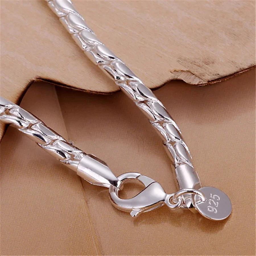 Bracelet serpent rond solide à la mode plaqué argent 925EX-STOCK Canada