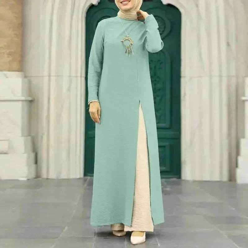 ArabWomen Plain Split Long sleeve Abaya Dress - EX-STOCK Canada