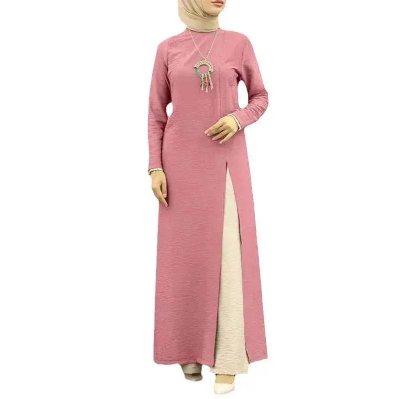 ArabWomen Plain Split Long sleeve Abaya Dress - EX-STOCK Canada