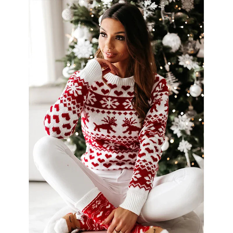 Christmas Elk Long Sleeve Knitted Sweater EX-STOCK Canada