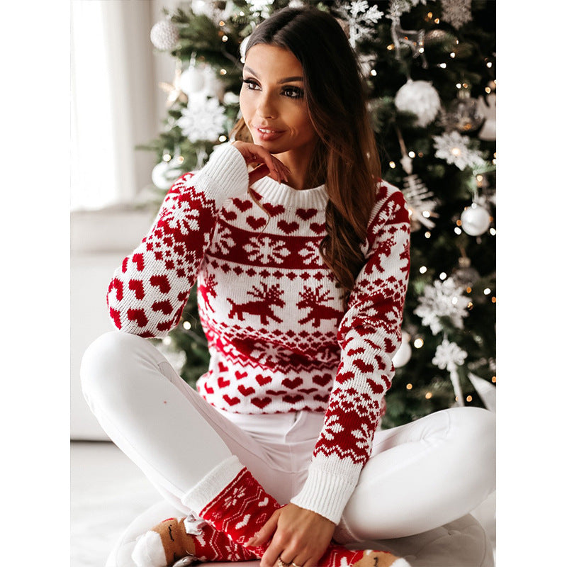 Christmas Elk Long Sleeve Knitted Sweater EX-STOCK Canada