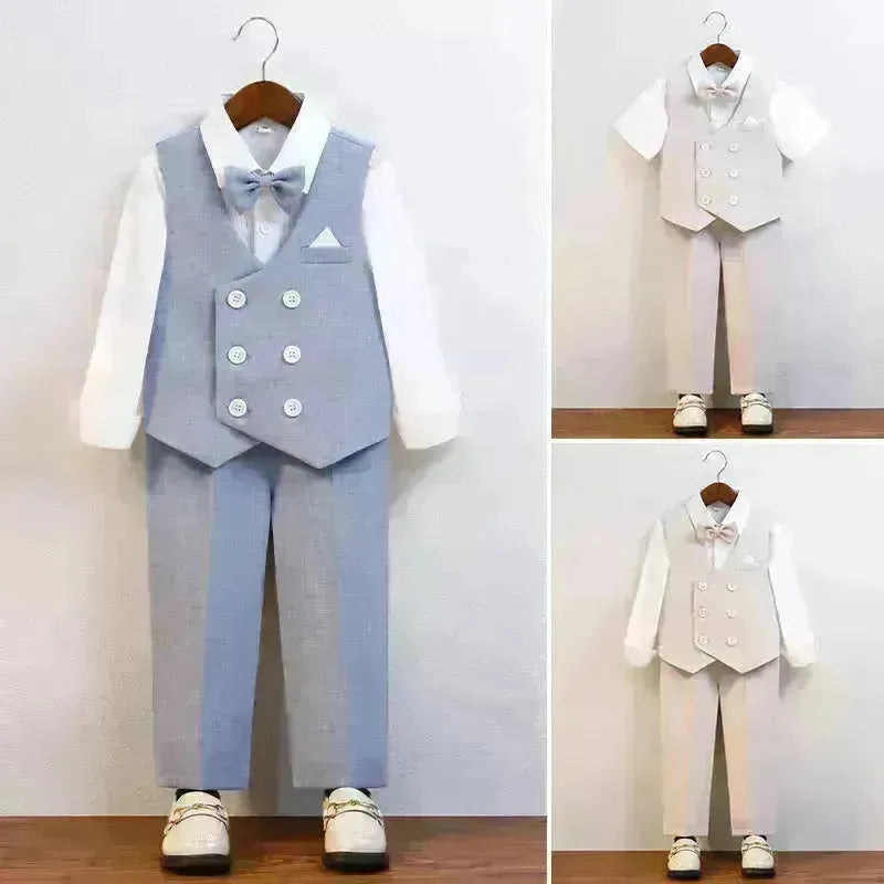 Abito per bambini abito da gentiluomo miglior uomo abito da 3 pezzi set coust