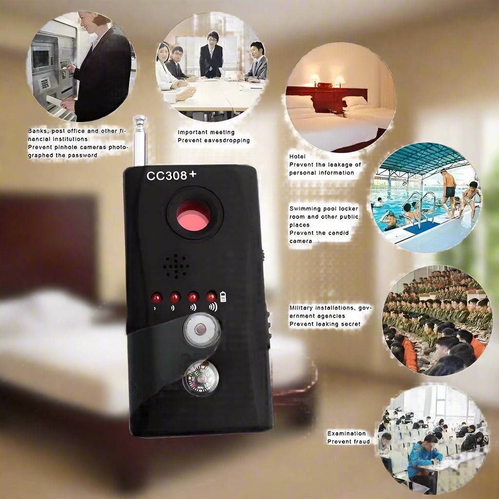1 PCS Full Range Wireless Signal Detector Anti Spy Camera WIFI GSM RF Terminal device Finder CC308+ Hidden peephole in Hotel - EX-STOCK Canada