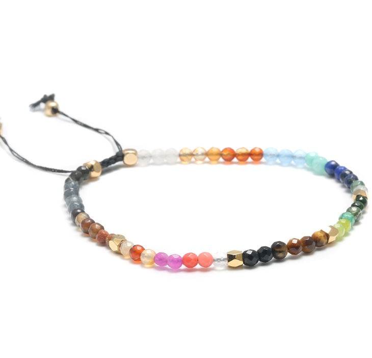 12 Constellation Lucky Stone 3MM Seven Chakra Bracelet - EX-STOCK Canada