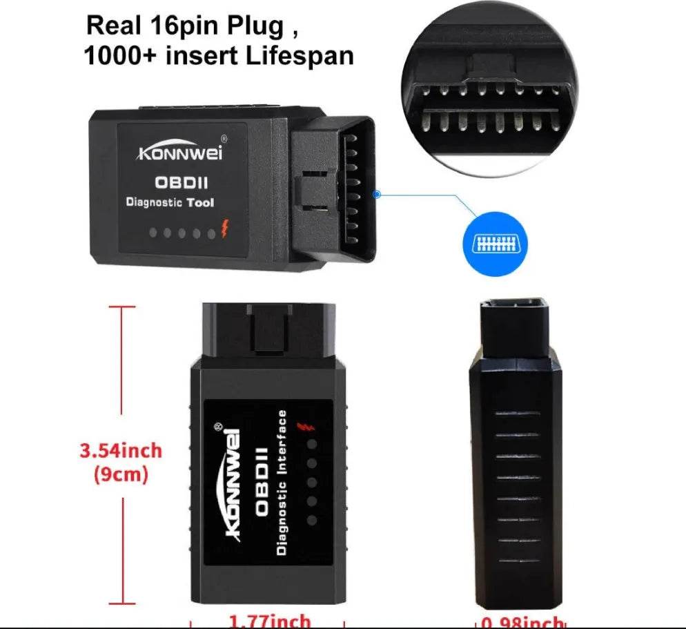 KONNWEI KW910 full protocol ELM327 OBD2 vehicle fault diagnostic Scanner detector tool - EX-STOCK Canada