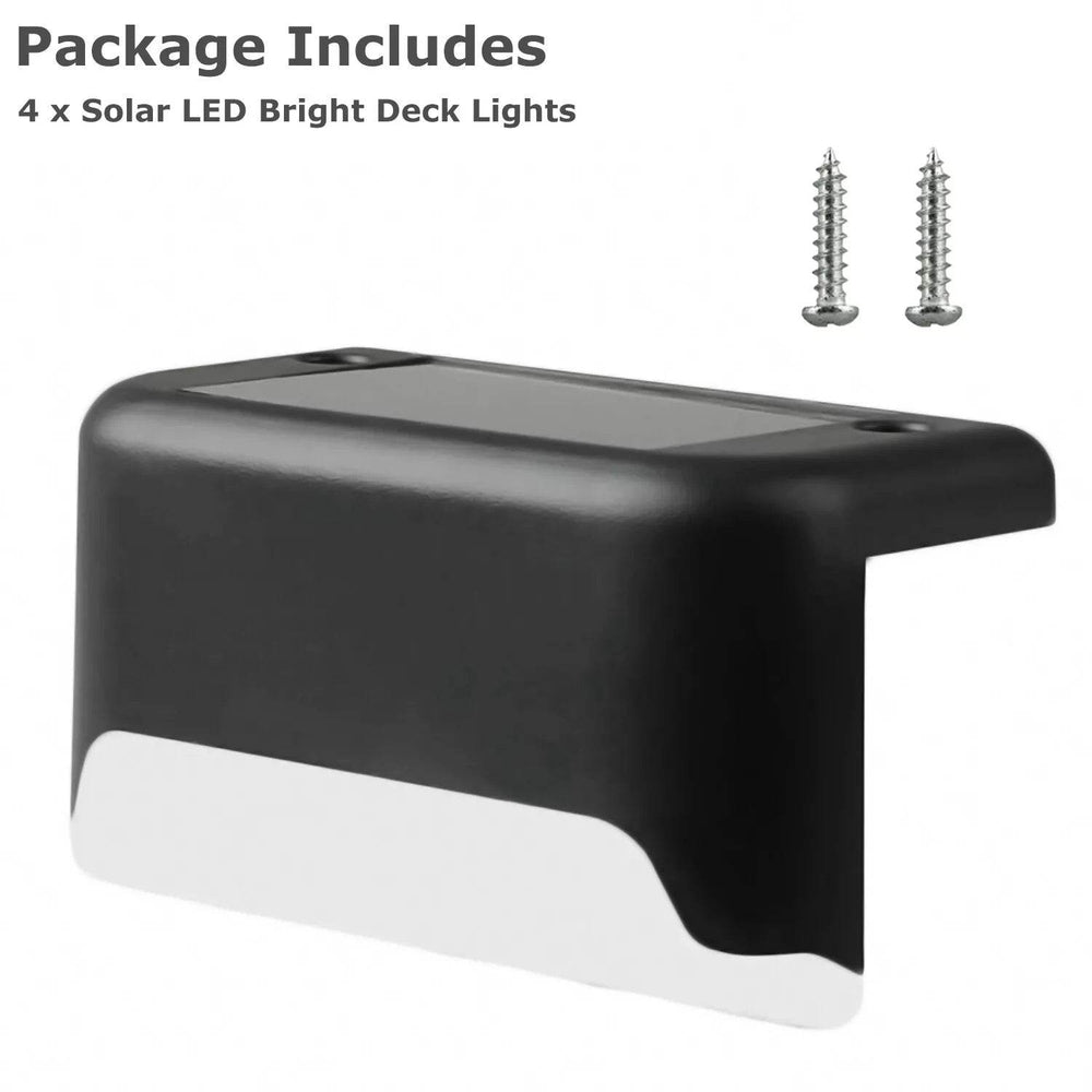 4 Solar LED Bright Deck Lights Outdoor Garden Patio Railing Decks Path Lighting Outdoor Garden Light Deck Lamp Solar Stairs Light - EX-STOCK Canada