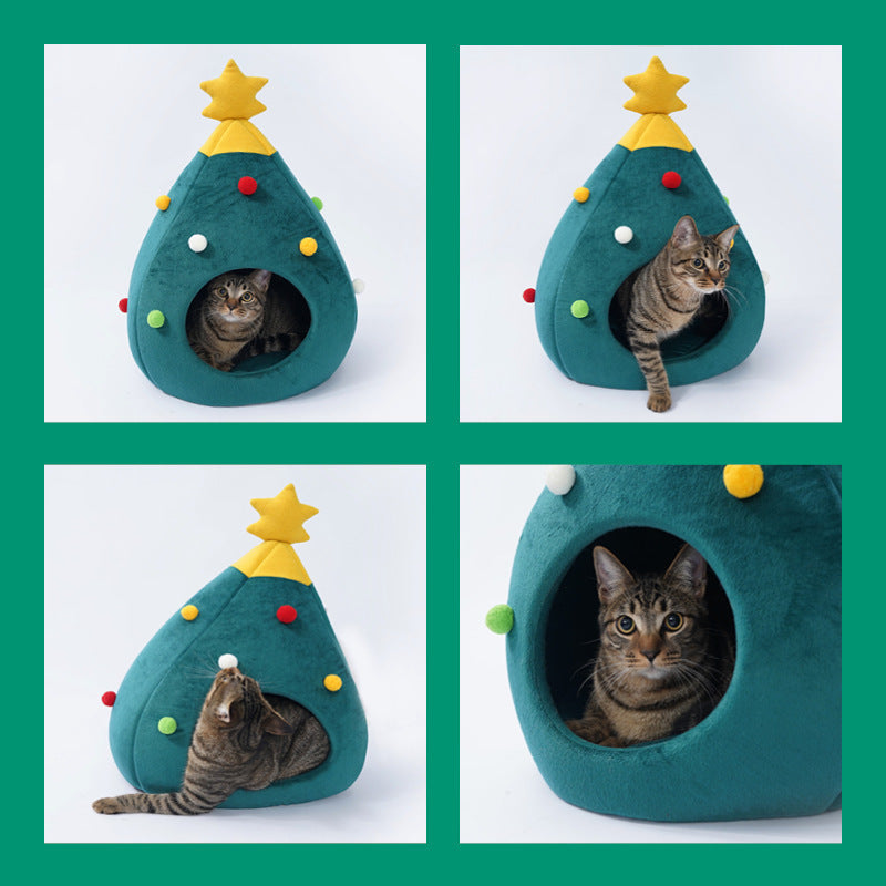 Christmas Tree Pet Bed Winter Warm Pet Nest Cat House Dog pet supplies EX-STOCK Canada
