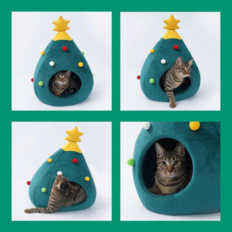 Cama para Mascotas Árbol de Navidad Nido de Mascota de Invierno Caliente Casa para Gatos Suministros para PerrosEX-STOCK Canada