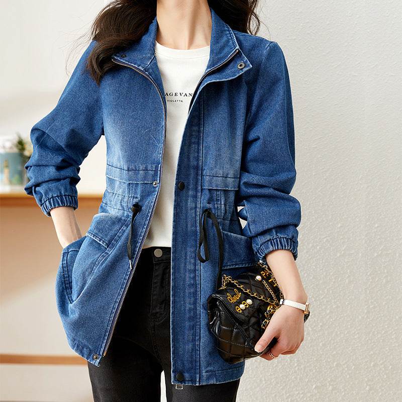 Fashion formal fitted Zip up Denim Jacket Women - EX-STOCK Canada