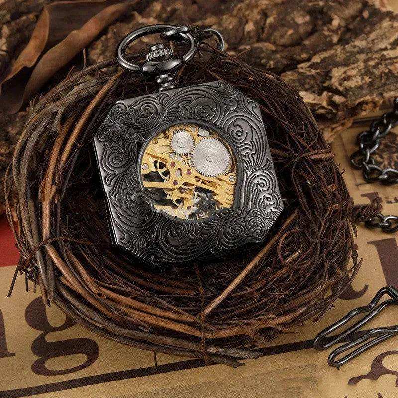 Men's Fashion Casual Flip Hollow Mechanical Pocket Watch - EX-STOCK Canada