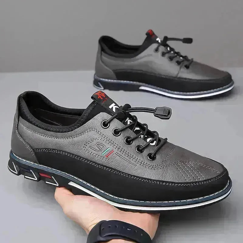 Sport in pelle autentica comoda e non slittatore di scarpe formali in pelle impermeabile per uomini