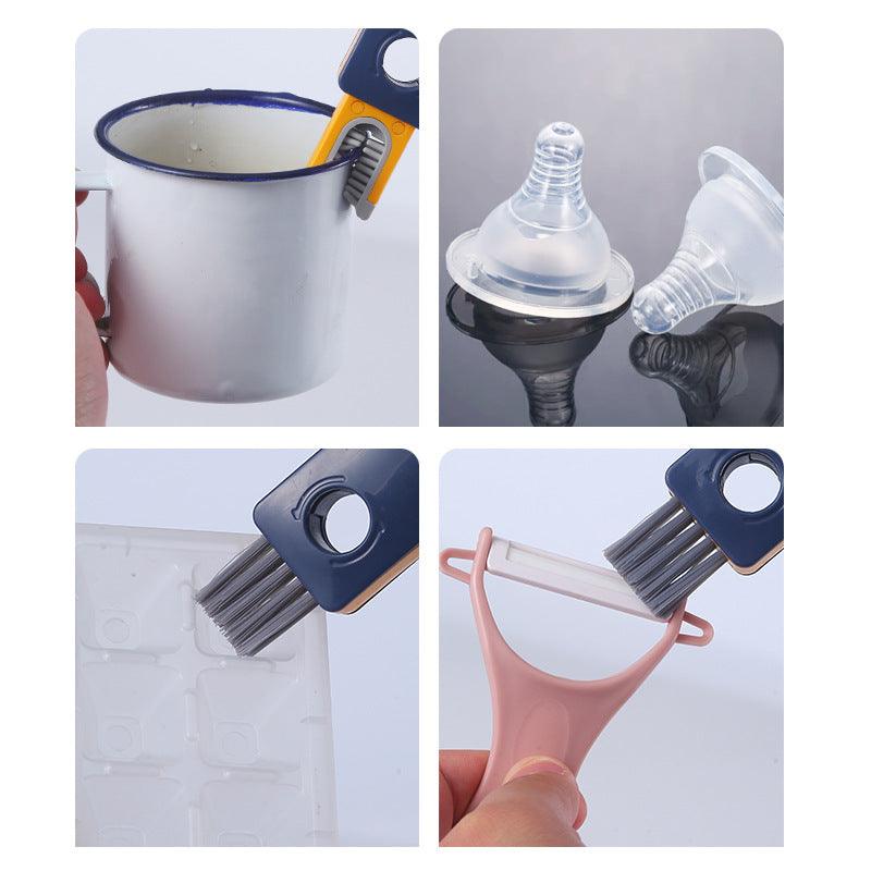 Brosse multifonctions 4 en 1 pour bouteille, nettoyeur de goulot de bouteille, brosses de nettoyage pour tasse, outil de nettoyage pour bouteilles d'eau, mini brosse en silicone en U, gadgets de cuisine