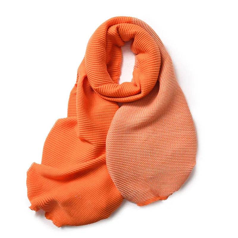 Gradient Mixed-color Scarf Winter Double-sided Wrinkled Imitation Cashmere Scarf Popular Versatile And Elegant Shawl For Women - EX-STOCK Canada