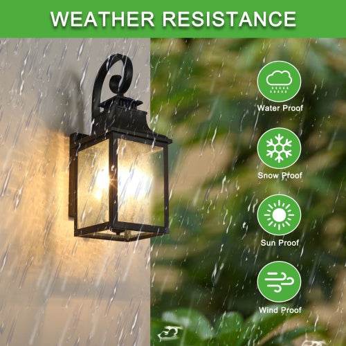 Large Outdoor Wall Light With Glass Supports Many Types Of Bulbs In 1 Pack - EX-STOCK Canada