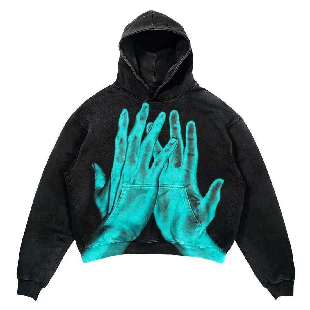Men's And Women's Fashion Punk Design Fleece Printed Hoodie top - EX-STOCK Canada