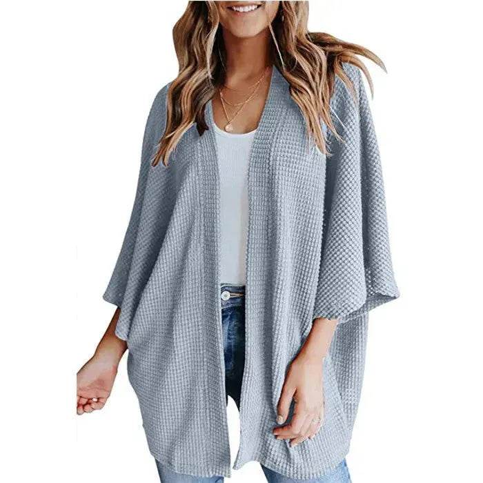 Short Sleeve Waffle Gerson Winter Fleece Women's Cardigan - EX-STOCK Canada